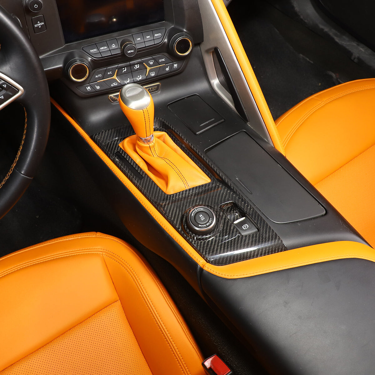 Real Carbon Fiber Car Console Gear Shift Panel Trim For Corvette C7 2014-19 12
