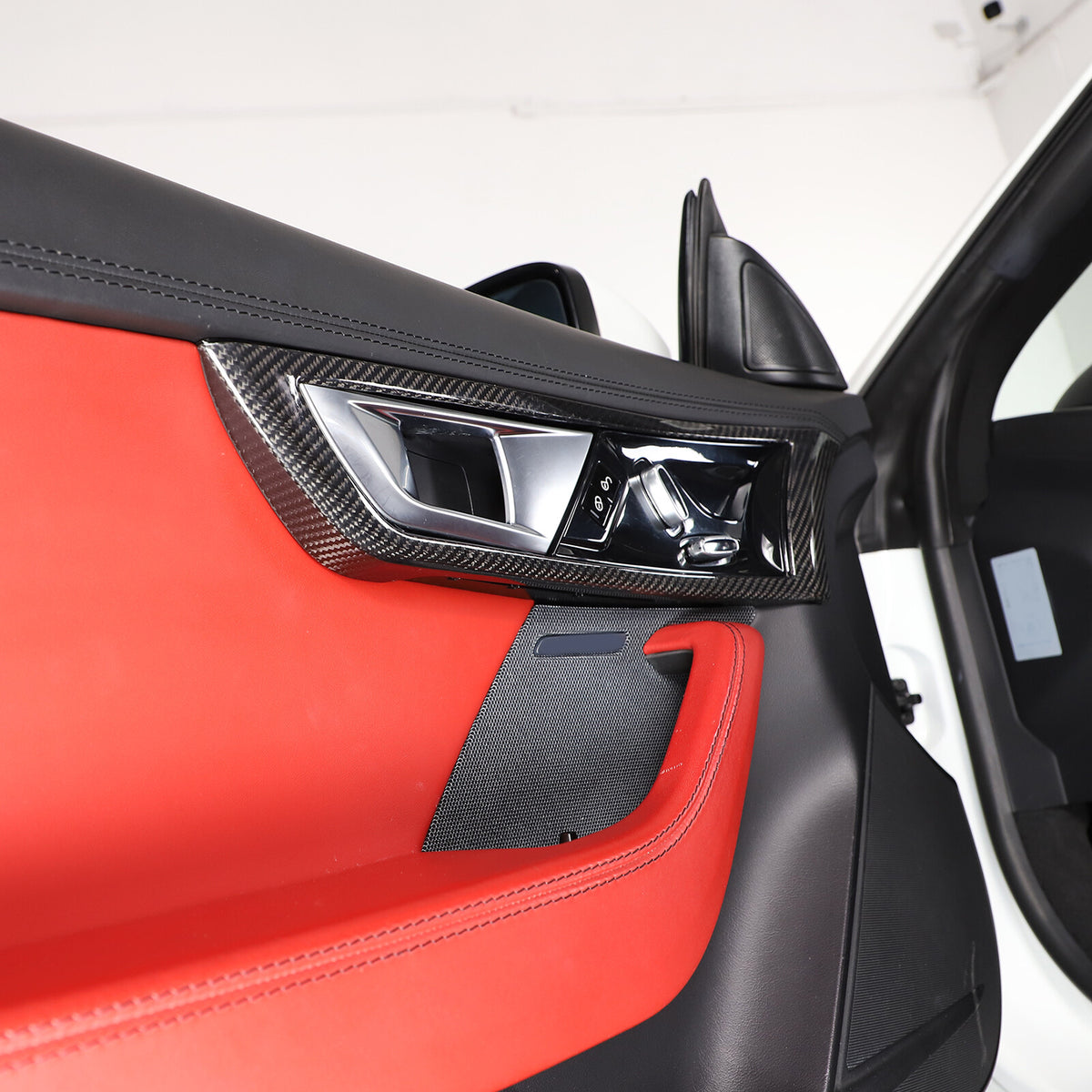 Real Carbon Fiber Inner Door Handle Frame Cover Trim For Jaguar F-TYPE 2013-2024 15