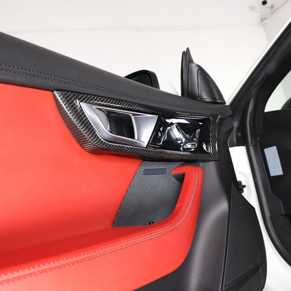 Real Carbon Fiber Inner Door Handle Frame Cover Trim For Jaguar F-TYPE 2013-2024 15