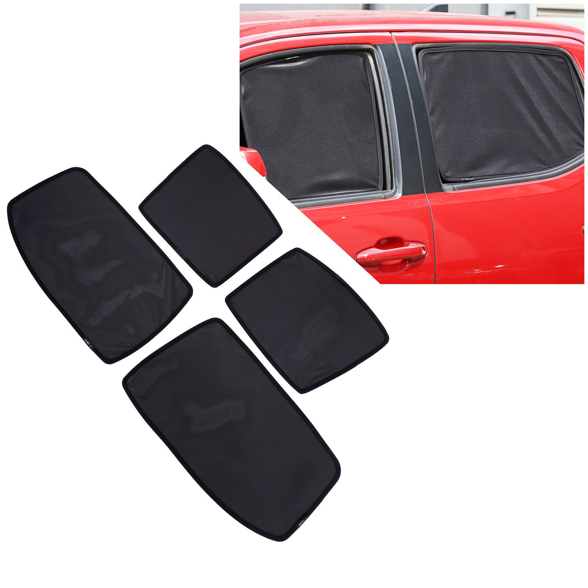Front Rear Window Sun Shade Cover Mesh Shield Screen For Toyota Tacoma 2016-2022 17
