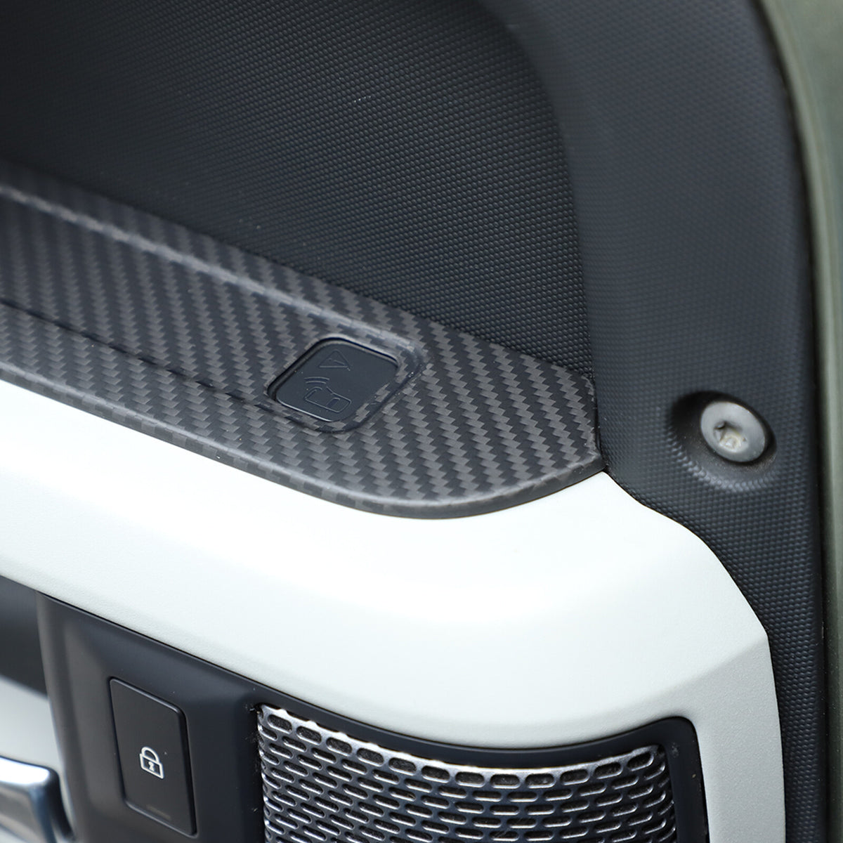 Red Carbon Fiber Window Lift Button Panel Cover Trim For LR Defender 110 20-24 2