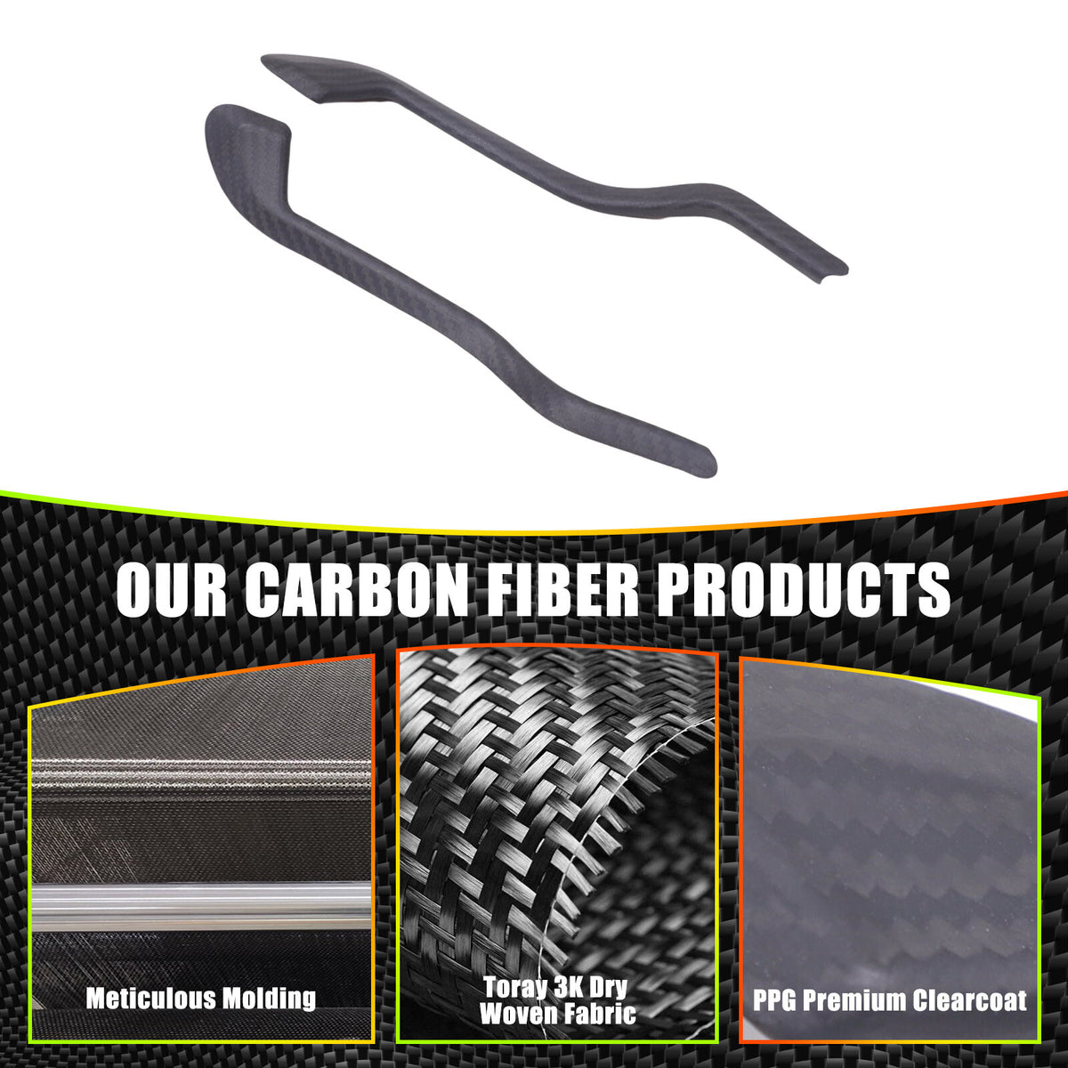 Matte Real Carbon Fiber Interior Door Handle Cover Trim For Lotus EMIRA 2021-25 20