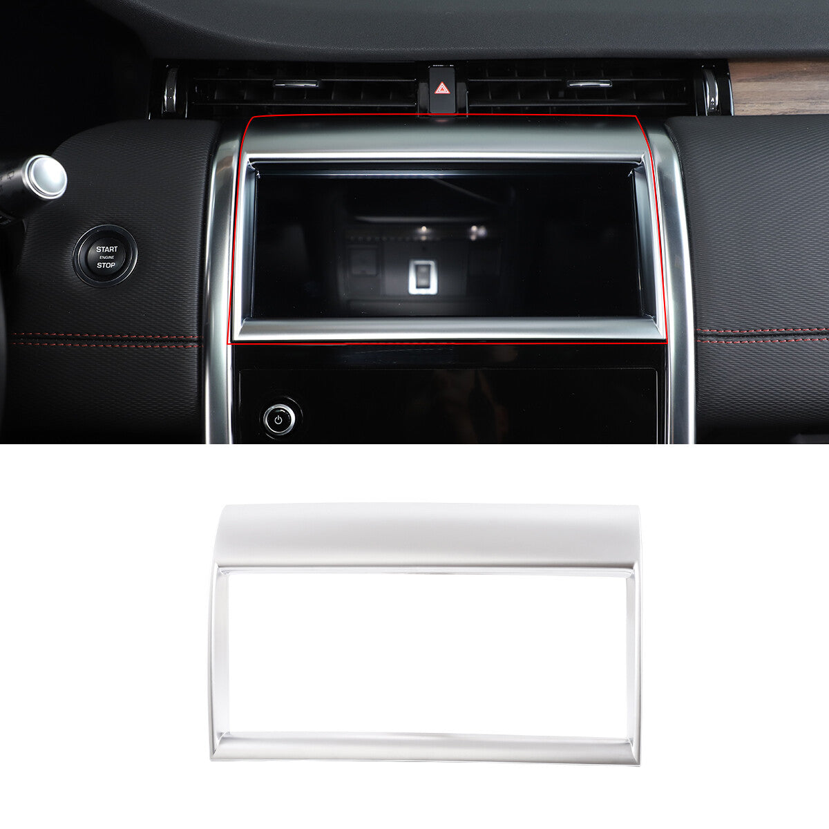 Silver Console Navigation Screen Trim Cover For Land Rover Discovery Sport 20-22 2