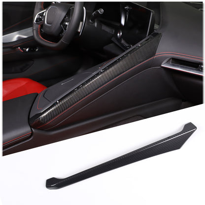 Carbon Fiber Style Center Console Panel Trim Cover Set Kit For Corvette C8 20+ 17