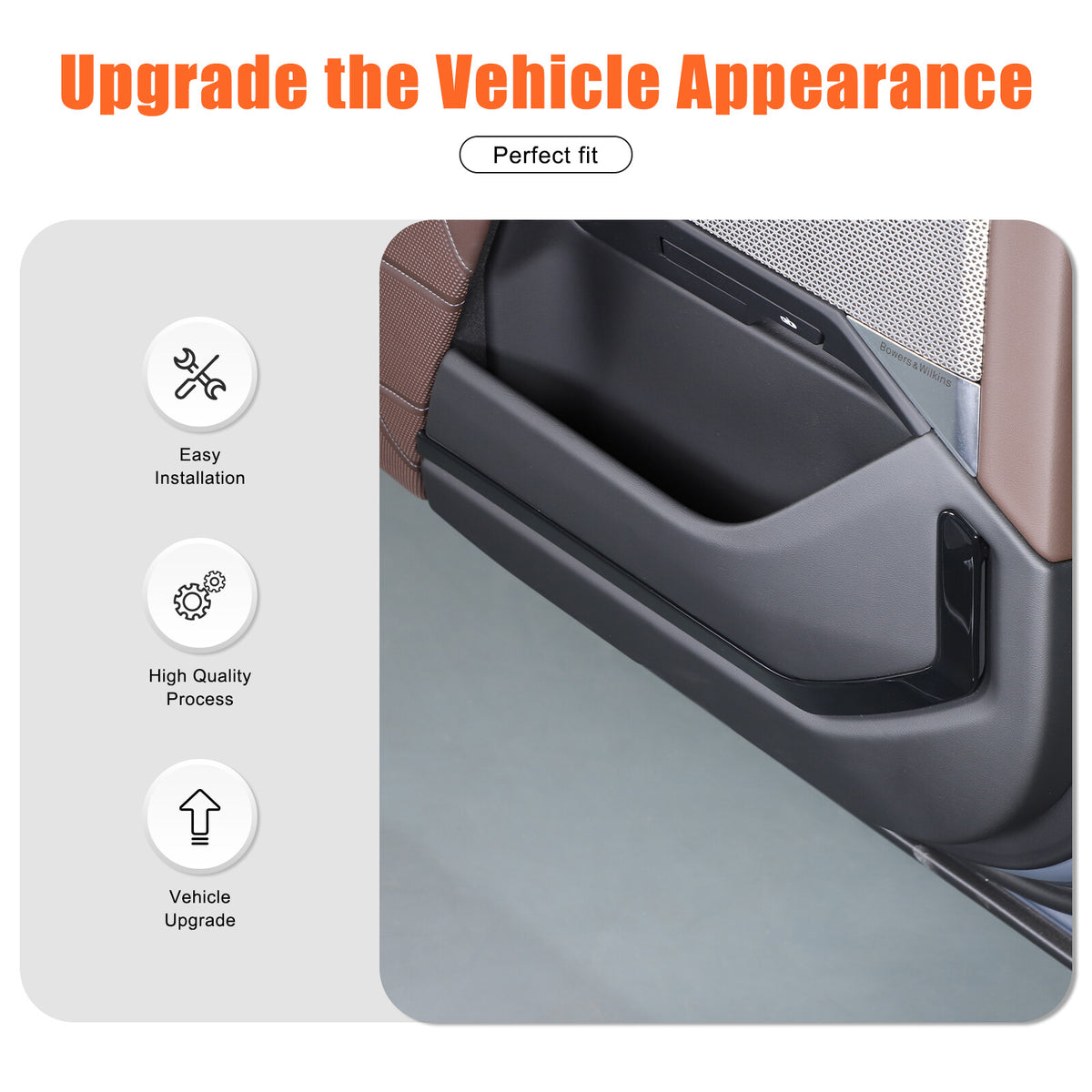 Glossy Black Inner door Armrest panel Trim Cover For BMW 7 Series G70 2023-2025 8