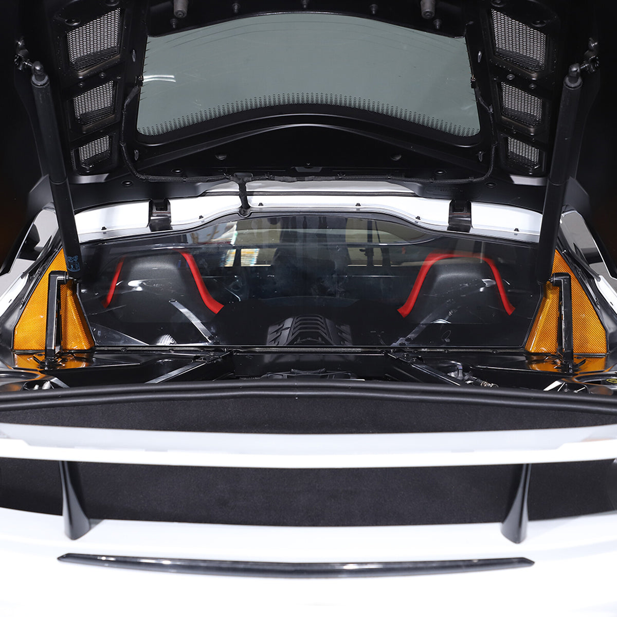 Yellow Carbon Fiber Rear Window Corner Cover Trim Frame For Corvette C8 20-26 1
