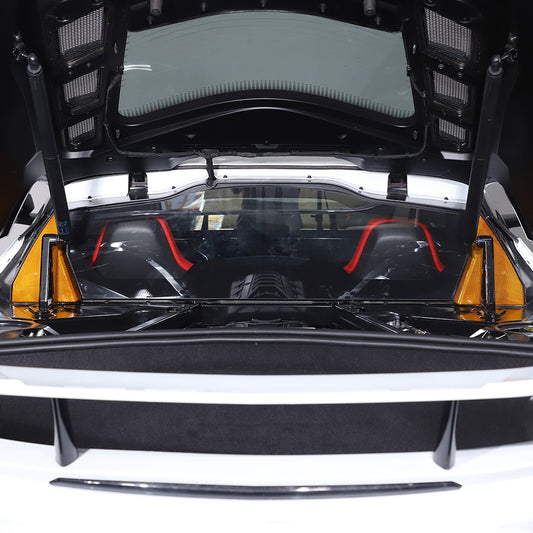 Yellow Carbon Fiber Rear Window Corner Cover Trim Frame For Corvette C8 20-26 1