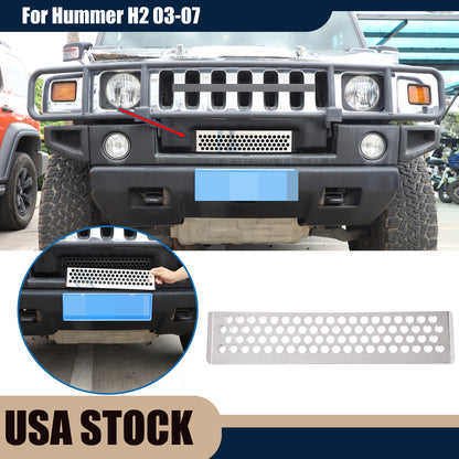 Silver steel Front Grille Inserts Grill Trim Decor Bezels For Hummer H2 03-07 US 1