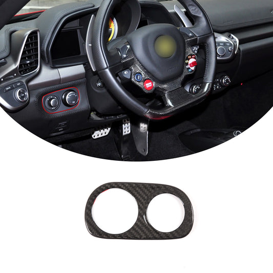 Real Carbon Fiber Headlight Switch Trim Cover Fit For Ferrari 458 2011-2016 1