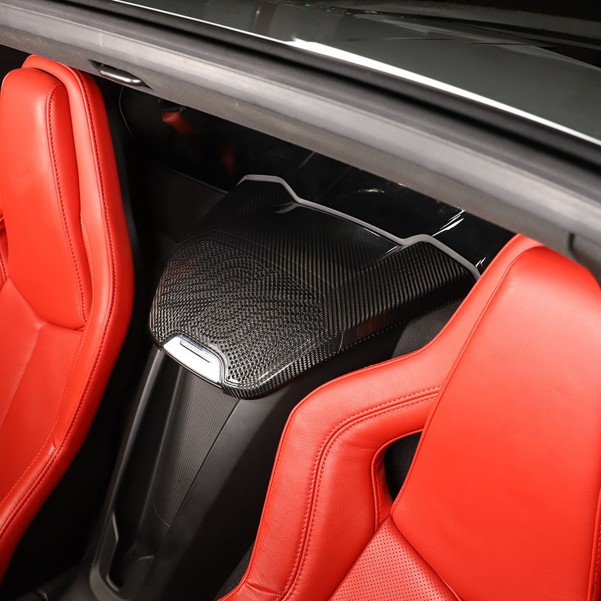 Real Carbon Fiber Rear Speaker Upper Panel Trim For Corvette C8 Coupe Z06 US 17