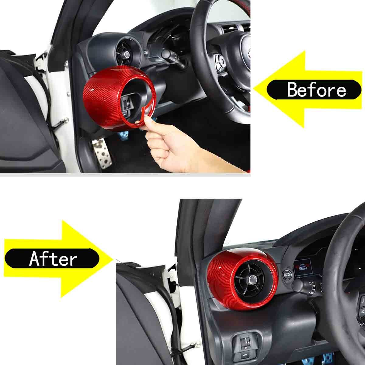 Red Real Carbon Fiber Interior Center Console Trim Set Kit For Subaru BRZ 22+ 185