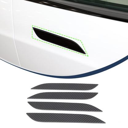 Matte Real Carbon Fiber Side Door Handle Covers For Tesla Model S Plaid 2014+ US 15