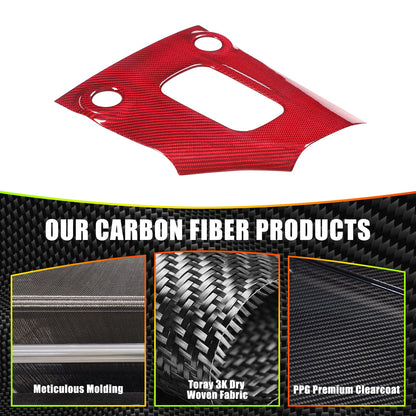 Red Real Carbon Fiber Gear Shift Panel Cover Trim For Nissan Z RZ34 400Z AT 23+ 14