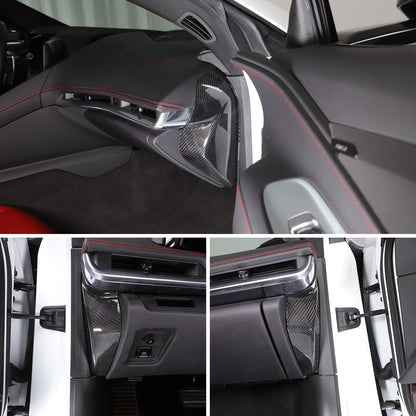 Real Carbon Fiber Interior Door Pillar Trim Cover For Corvette C8 2020+ 5