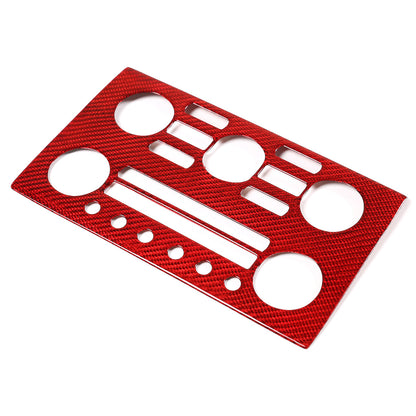 Red Carbon Fiber Central Control Volume Panel Trim for Nissan GTR R35 08-16 5