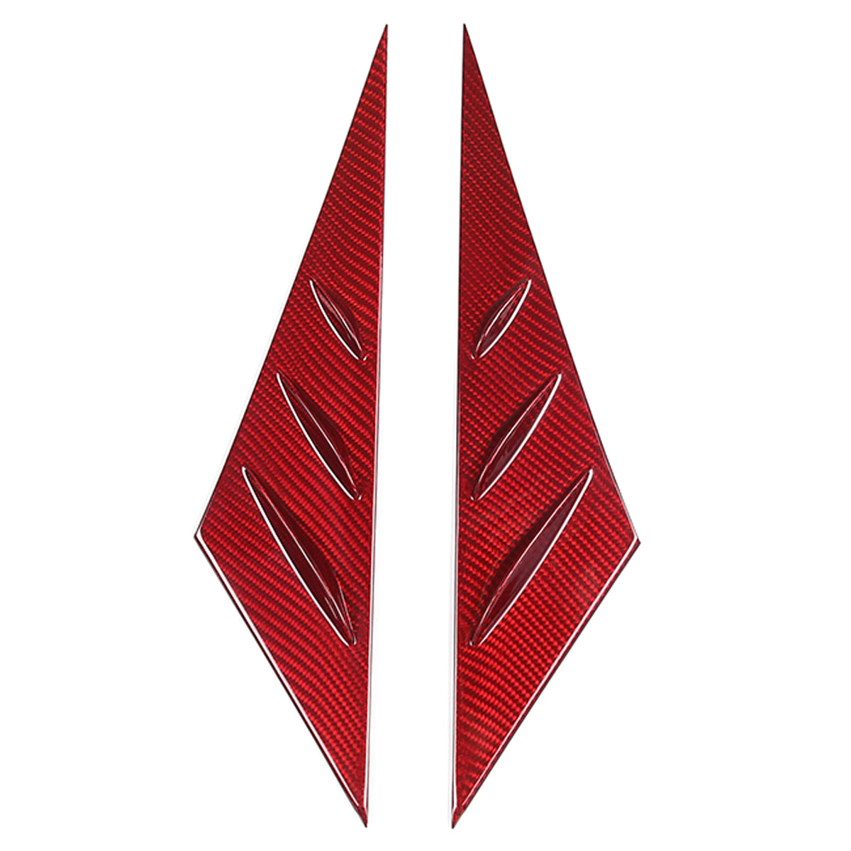 Red Real Carbon Fiber Window Triangle A-Pillar Cover Trim For Corvette C6 05-13 16