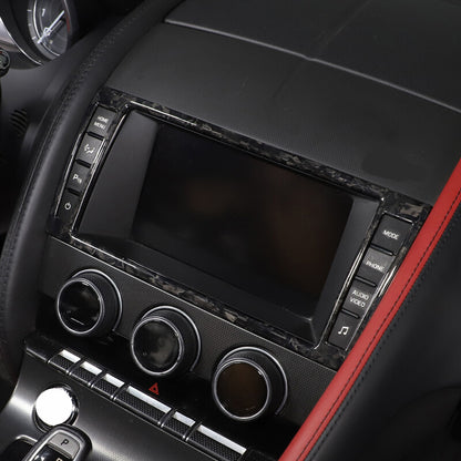 Forged Carbon Fiber Center Console Dashboard Display Trim For Jaguar F-Type 13+ 1