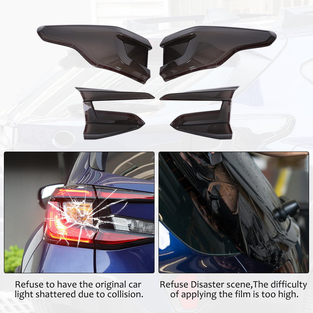 Smoked Black Rear Tail Light Guard Decor Cover Trim For Subaru Crosstrek 2024+ 14
