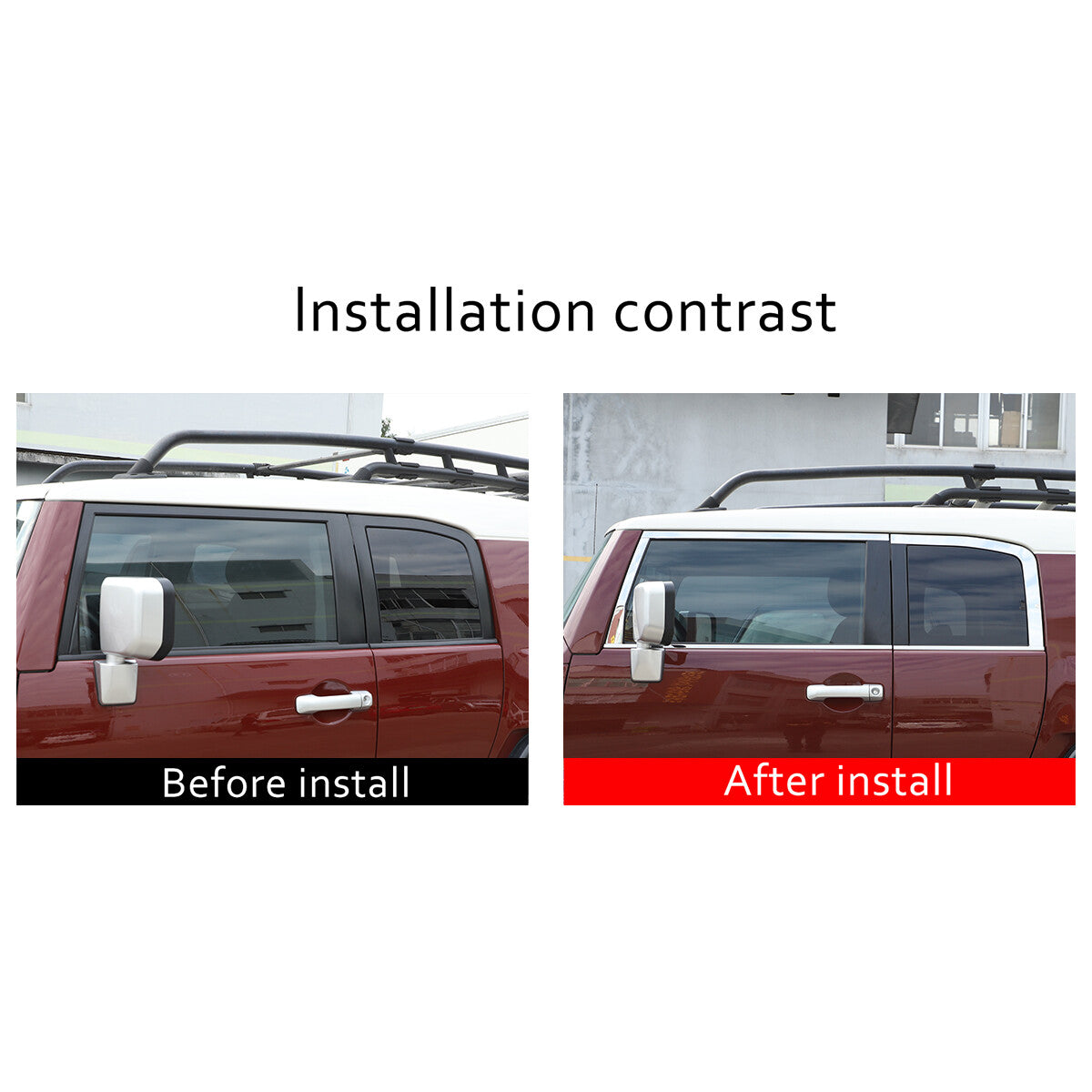 For Toyota FJ Cruiser 07-21 Silver Steel Lower Window Strip Sill Molding Trim US 10