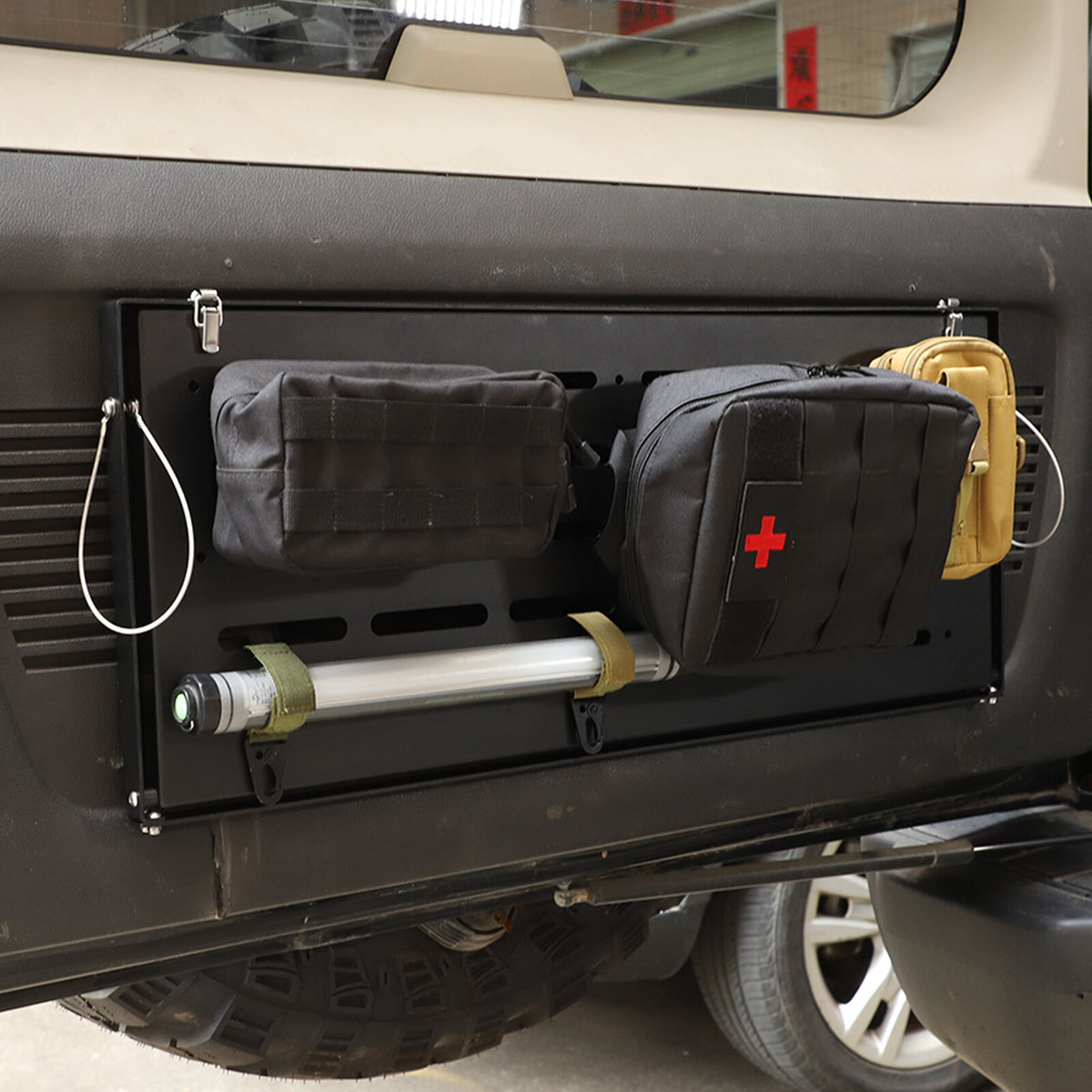 Tailgate Trunk Molle Panel Rear Door Cargo Organizer Kit For Hummer H3 2005-09 7