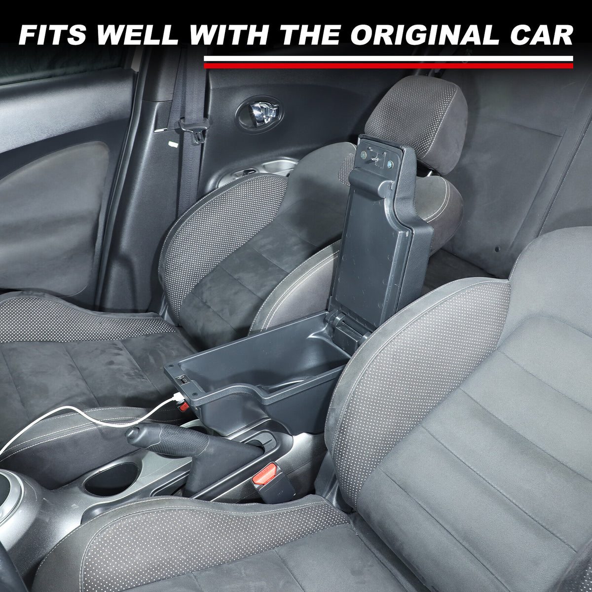 Center Console Armrest Storage Box Black Central Container For Nissan Juke 10-19 7