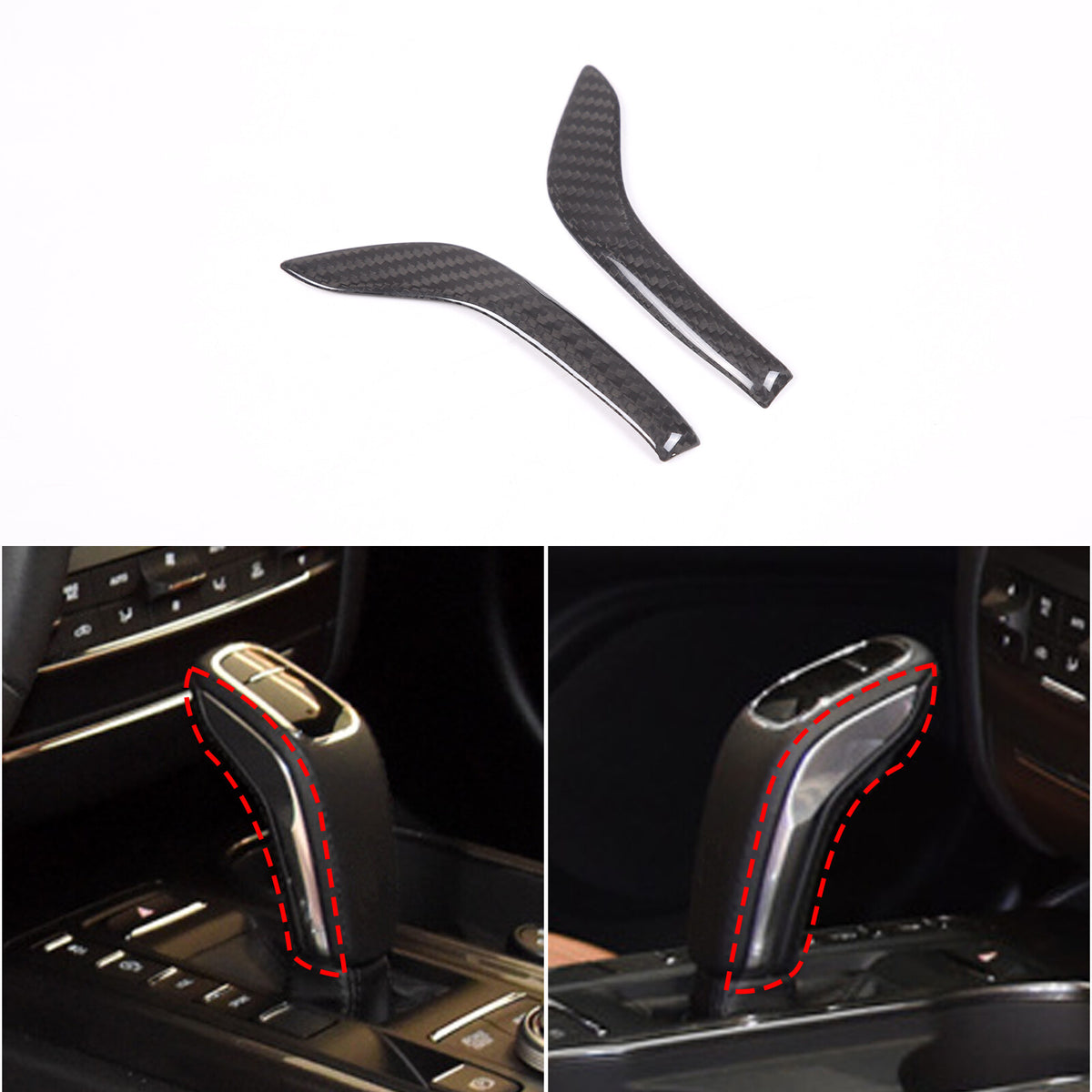 Real Carbon Fiber Gear Shift Knob Head Side Trim Cover For Maserati Ghibli 19-23 6