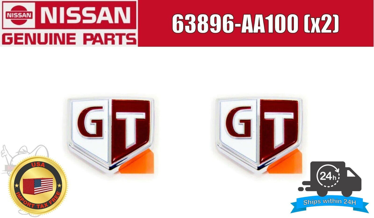 Nissan Genuine Skyline R34 99-02 Side "GT" Emblem Badge 63896-AA100 Pair Set JDM 1