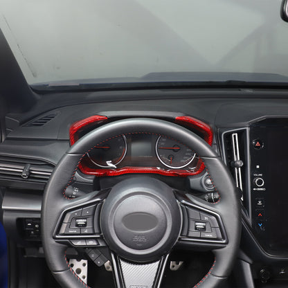 Red Real Carbon Fiber Center Console Dashboard Trim For Subaru WRX 2022+ 12