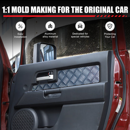 Silver Alloy Interior Car Door Panel Cover Trim For 2007-22 Toyota FJ Cruiser 1