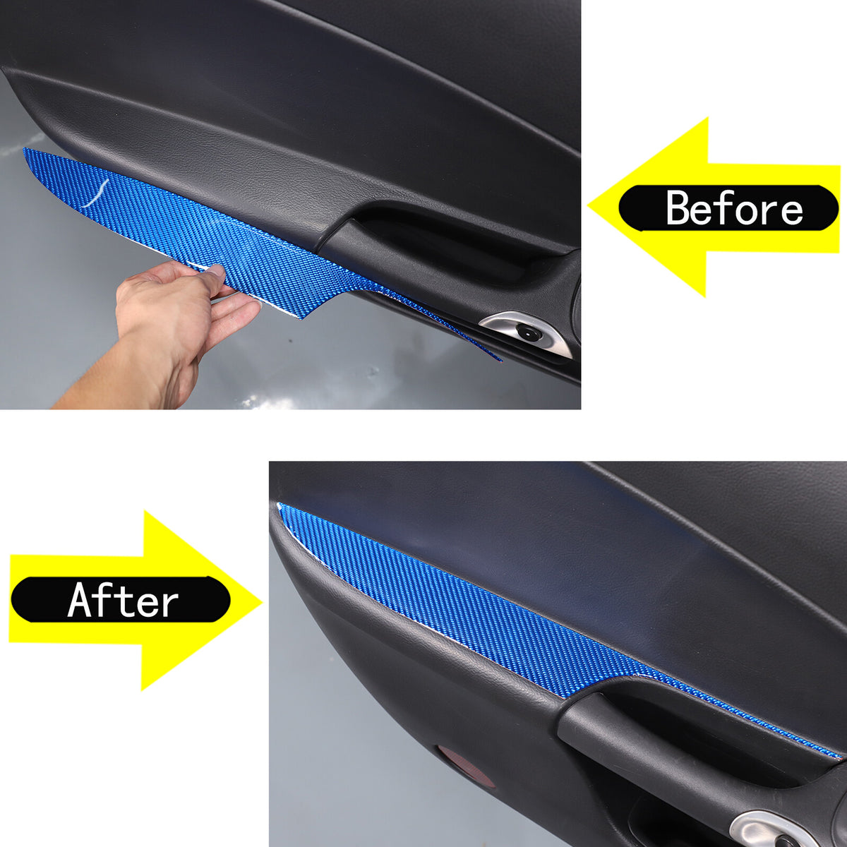 Blue Carbon Fiber Door Armrest Trim Panel For Corvette C6 2005-2013 4