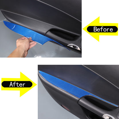 Blue Carbon Fiber Door Armrest Trim Panel For Corvette C6 2005-2013 4