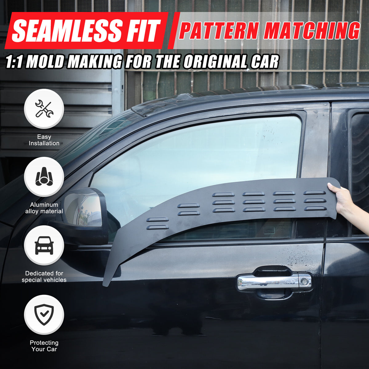 Alloy Front & Rear Window Louver Shutter Cover Trim For Toyota Tundra 2007-2021 5