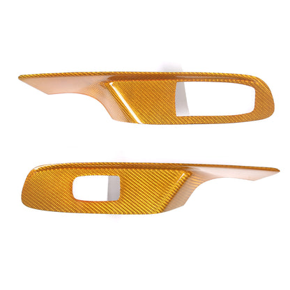 Yellow Carbon Fiber Window Lift Switch Button Trim For Corvette C8 Convertible 10