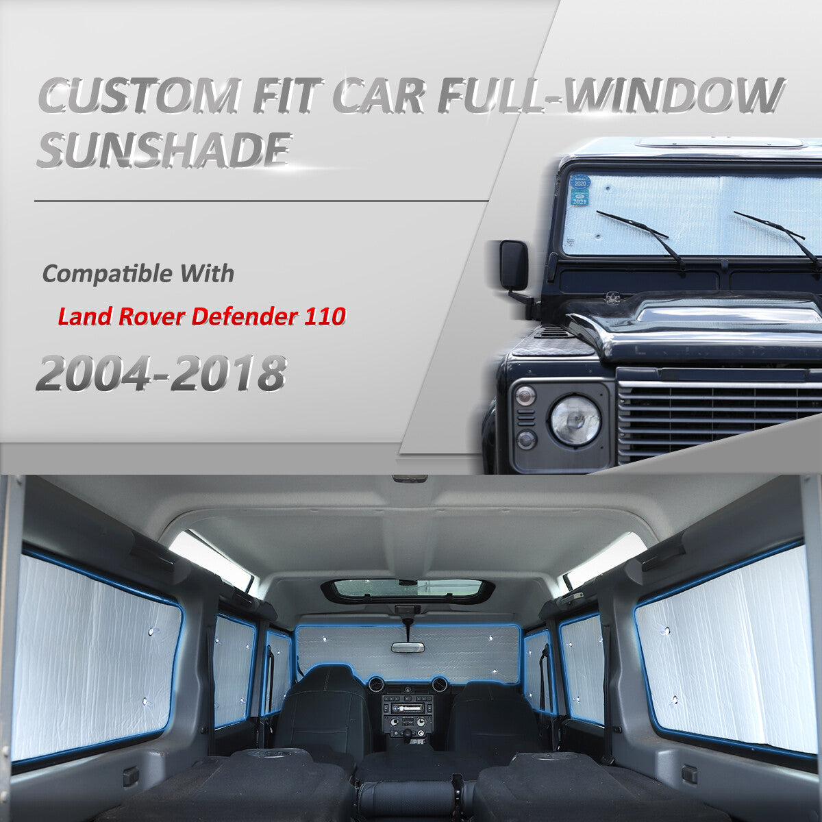 Car Full Window Sunshade Cover Shades Sun Visor For Land Rover Defender 2004-18 16