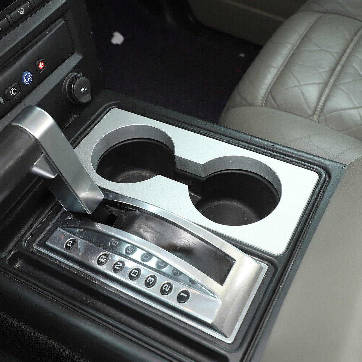Silver Alloy Front Water Cup Holder Cover Trim For Hummer H2 2003-2007 2