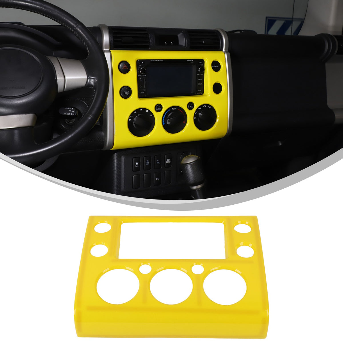 Yellow ABS Interior Center Console Trim Cover for Toyota FJ Cruiser 2007-2021 26