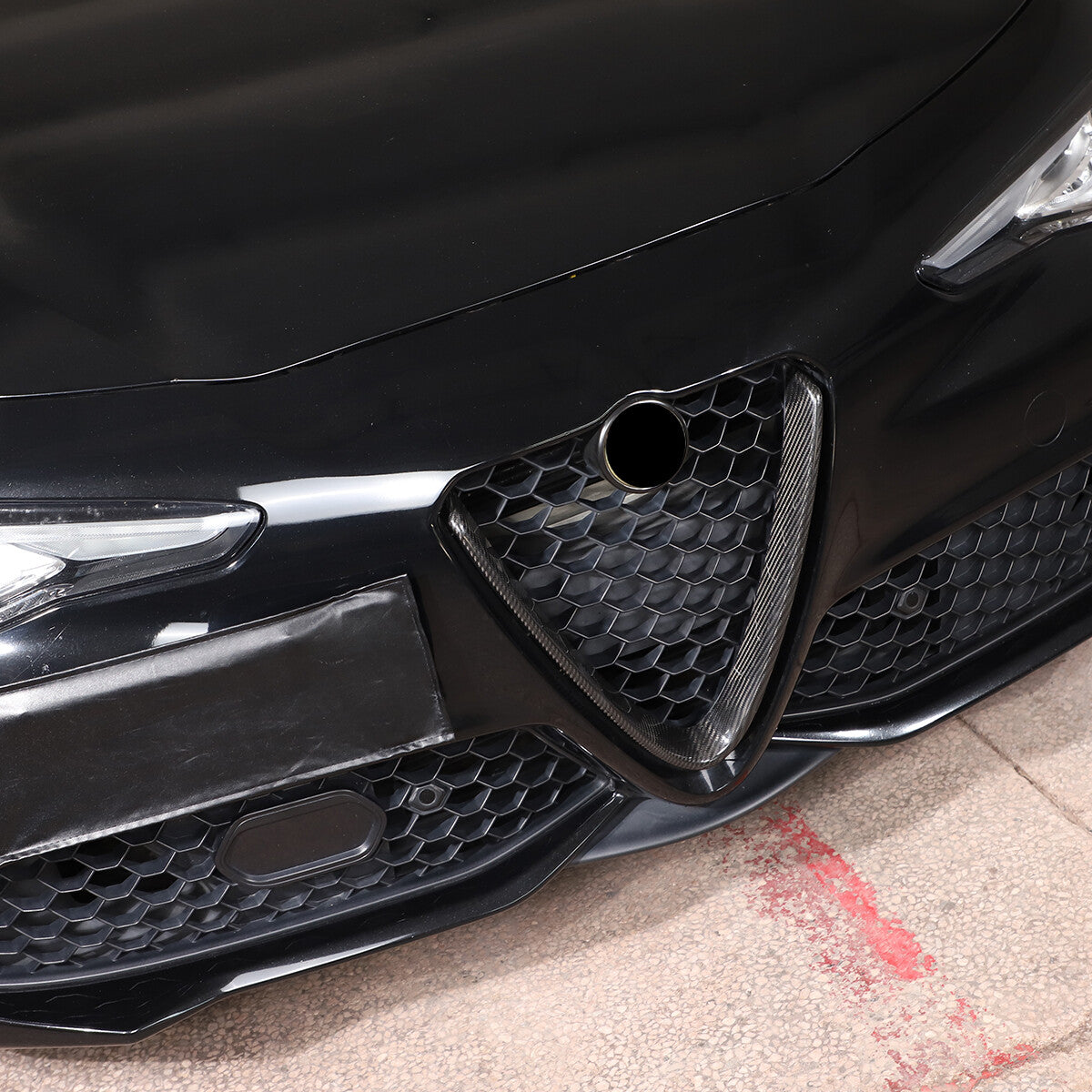 Real Carbon Fiber V-Shape Grille Cover Trim For Alfa Romeo Giulia 2017-2021 9