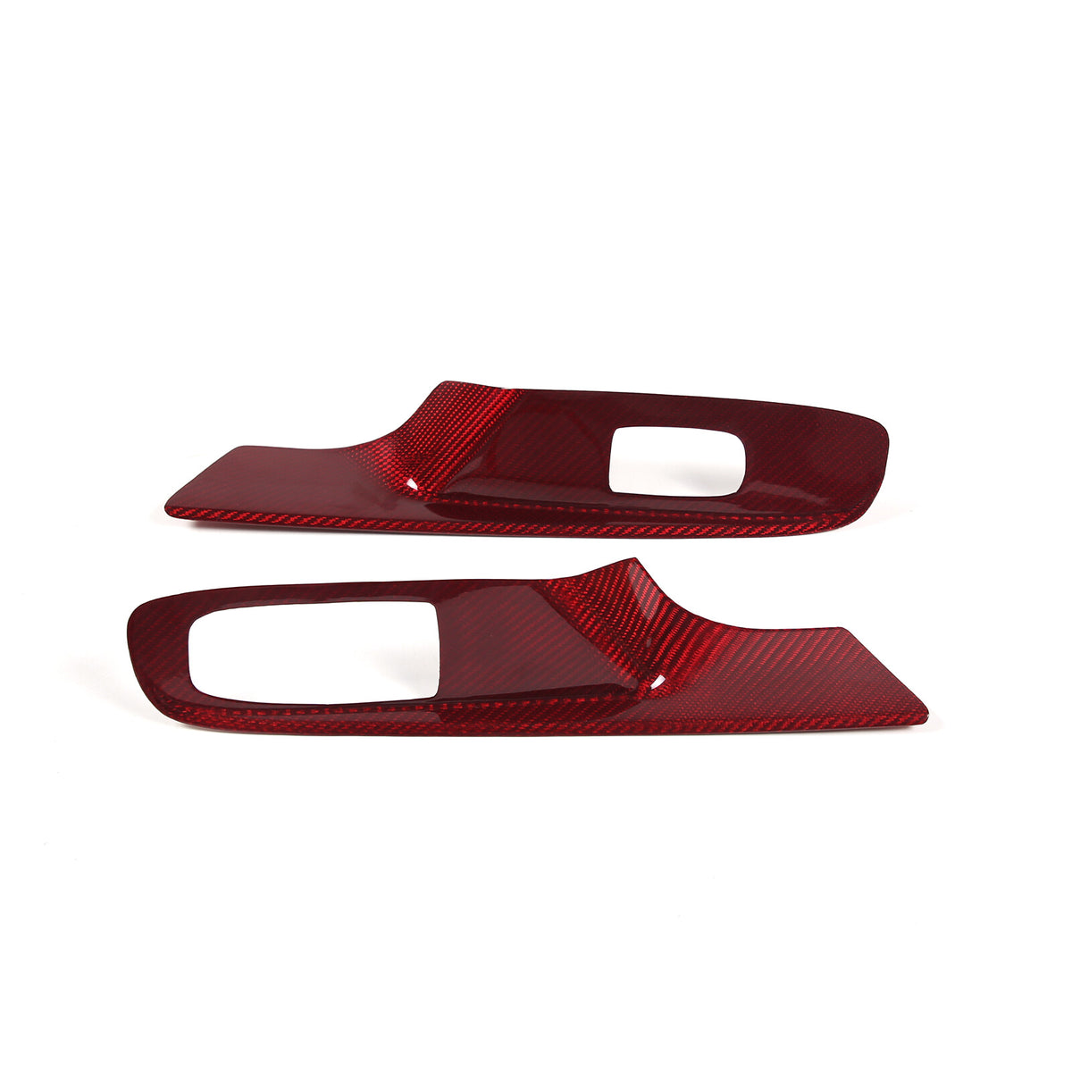 Red Real Carbon Fiber Window Lift Button Cover Trim For Corvette C8 Coupe 20-26 11