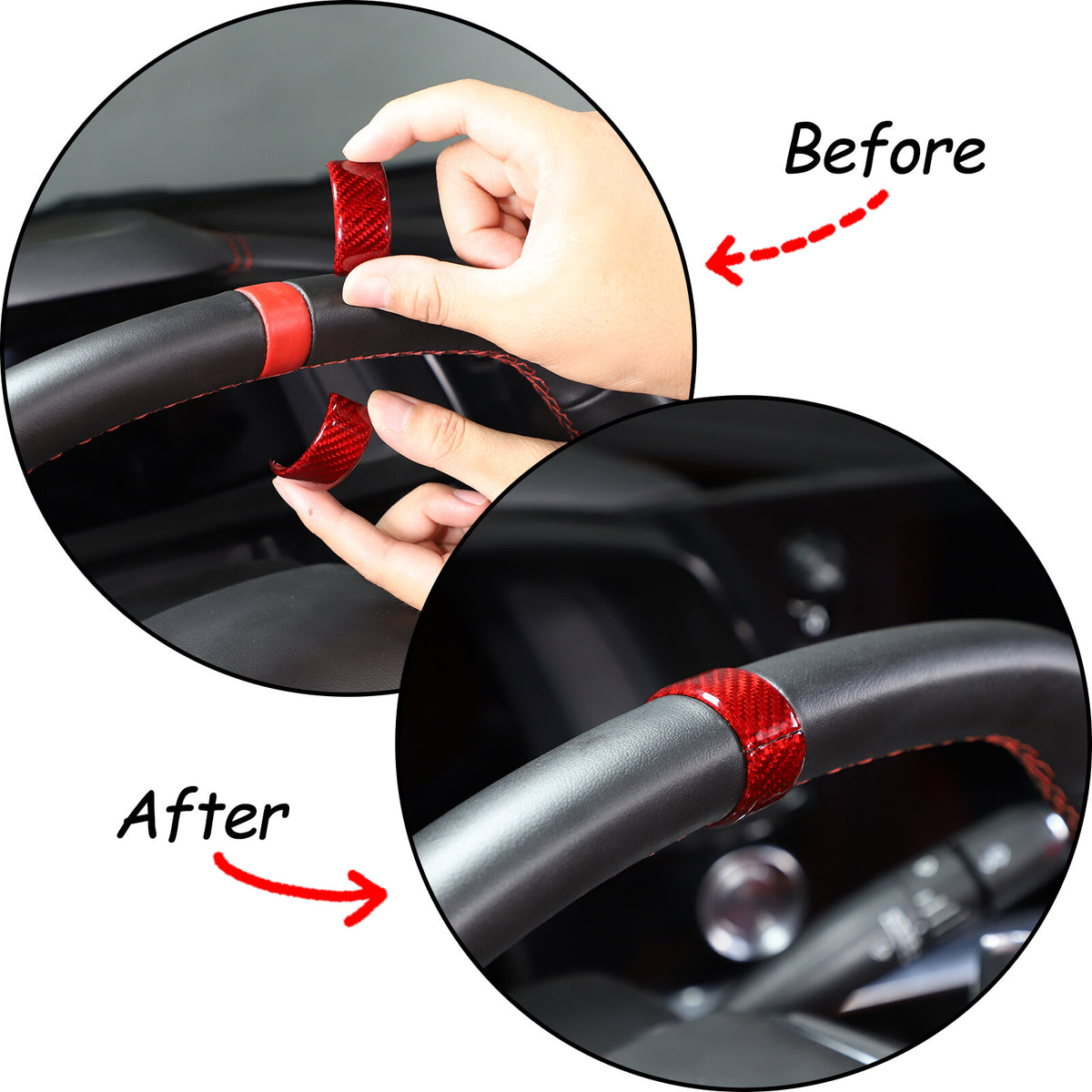 Red Real Carbon Fiber Full Interior Set Decor Trim Kit for Corvette C8 20-25 - Styles 36-40 20
