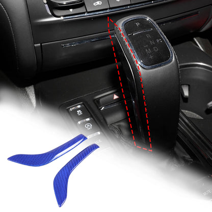 Blue Real Carbon Fiber Gear Shift Knob Side Trim Cover For Maserati Ghibli 19-23 10