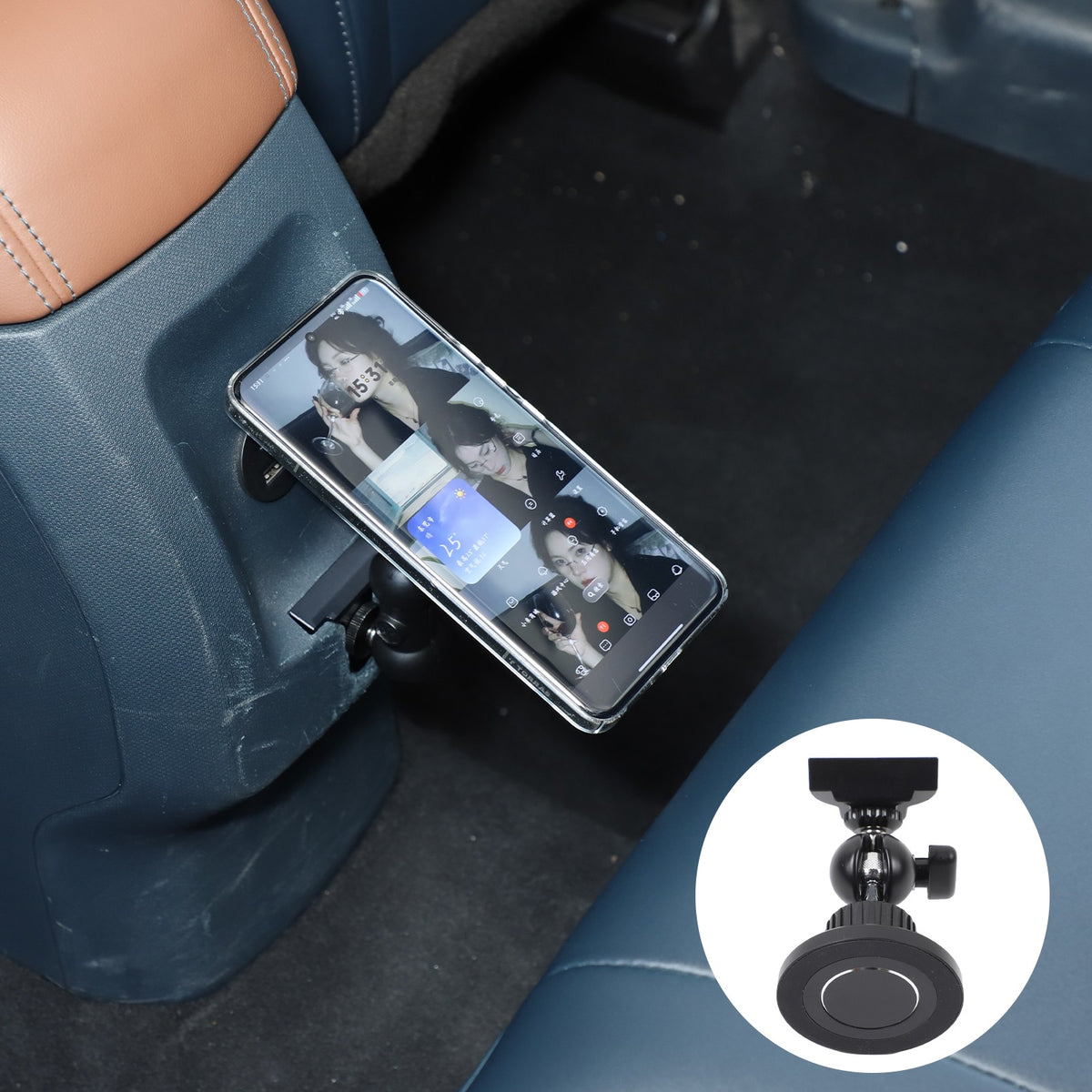 Magnetic Rear Seat Extendable Phone Mount Bracket For Ford Maverick 2022+ US 16