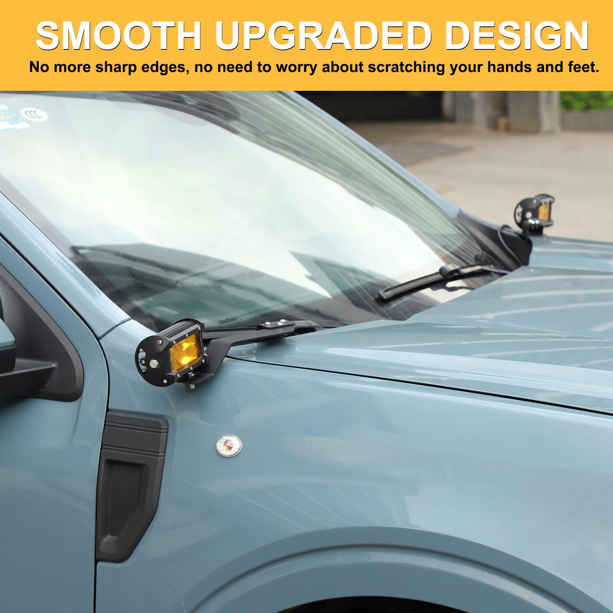 Carbon Steel Hood Light Mount Bracket Holder For Ford Maverick 2022+ US 2