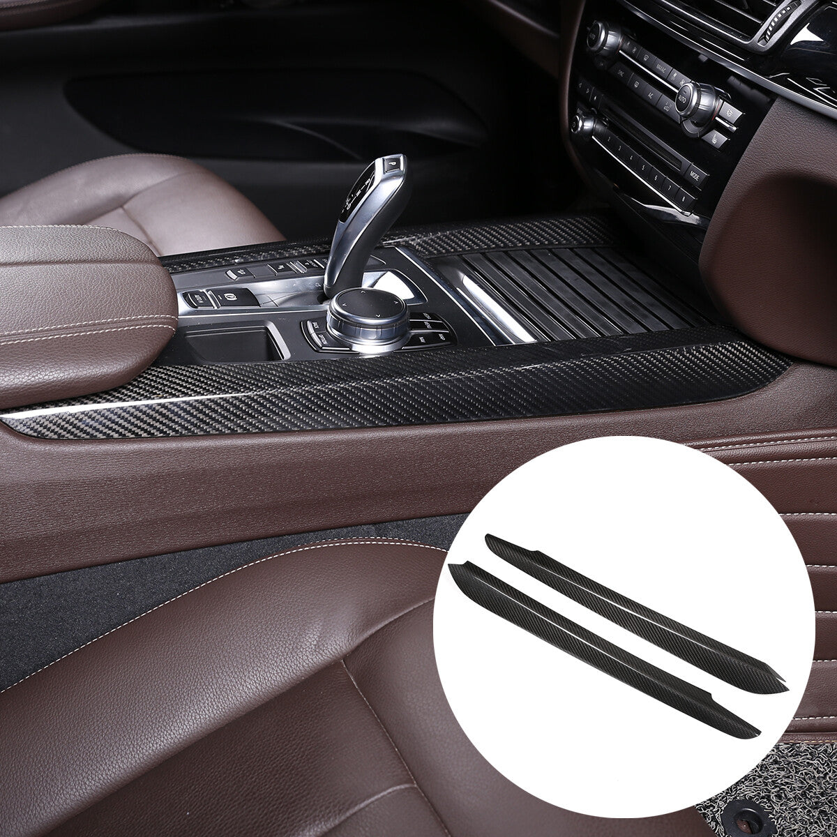 Real Carbon Fiber Full Interior Set Cover Trim Kit For BMW X5 F15 2014-18 US 27