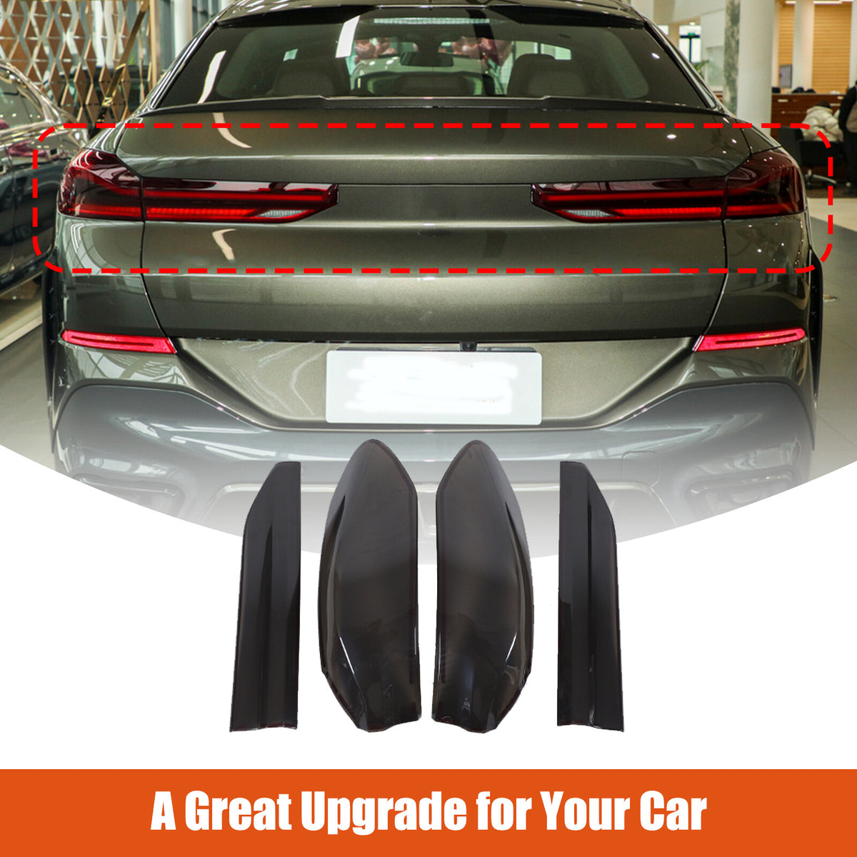 Smoked Rear Tail Light Guard Decor Cover Trim Bezels For BMW X6 G06 2020-2026 20