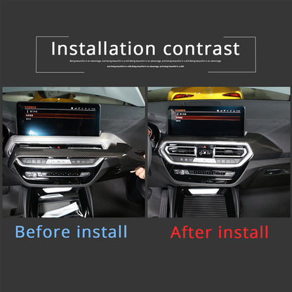 For BMW X3 G01 X4 2018~2022 Cover Trim Style Middle Carbon Fiber Air Outlet Vent 6