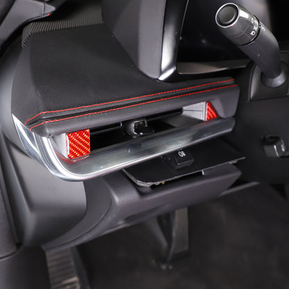 Red Soft Carbon Fiber Interior Decor Trim Kit Cover Set For Corvette C8 20-25 157