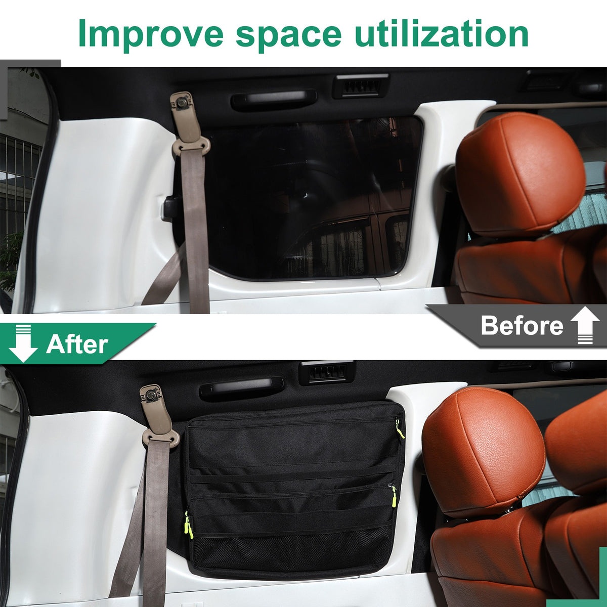 Trunk Side Left Side Window Storage Bag For Toyota Prado 1996-2002 22
