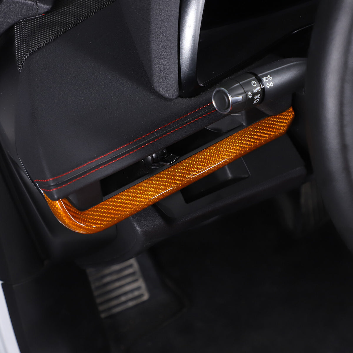 Yellow Real Carbon Fiber Console Dashboard Panel Trim For Corvette C8 Z51 20-25 4