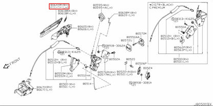 Nissan Genuine R35 GT-R 2007- ESCUTCHEON, OUTSIDE HANDLE LH & RH Set OEM 3