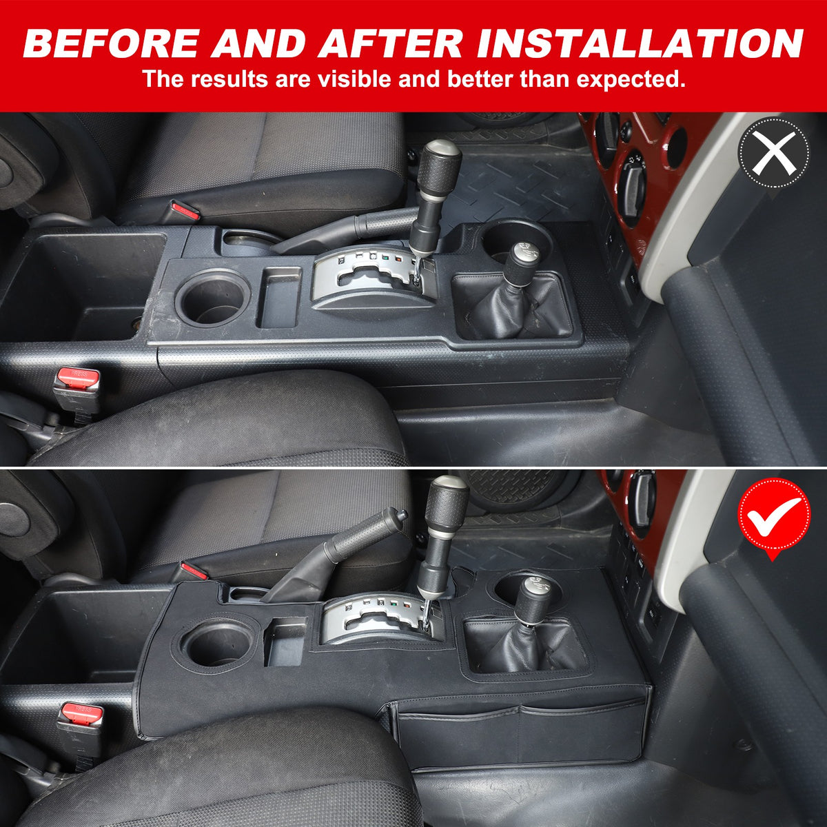Suede Cloth Center Console Gear Shift Trim Cover For Toyota FJ Cruiser 07-21 US 12